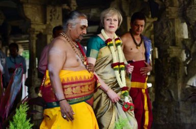 File photo of Theresa May when she was in India