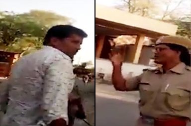 BJP leader Rajasthan misbehaves with woman cop