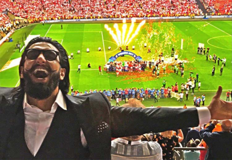 Ranveer Singh at the UEFA final