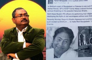 Tarun Sengupta and a screenshot of his Facebook post
