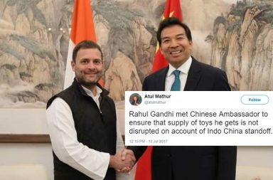 File photo of Rahul Gandhi with the Chinese envoy