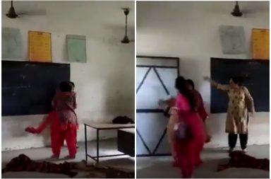 Principal and teacher beat up each other in presence of students in Punjab