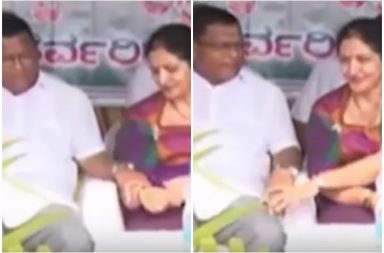 Caught on Camera: Congress leader touches woman MLC 'inappropriately' on stage
